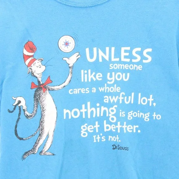 Vintage Port & Company T-Shirt Men's Casual Blue Short Sleeve Dr.Seuss Graphic M - Picture 4 of 8
